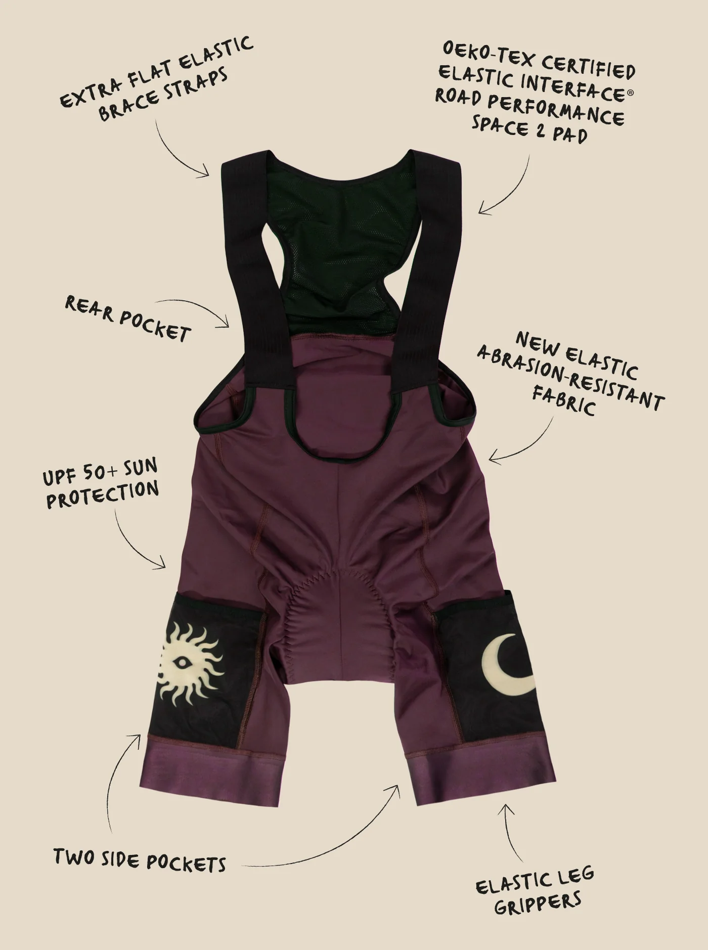 Cargo Bib Shorts - Plum - Image 6