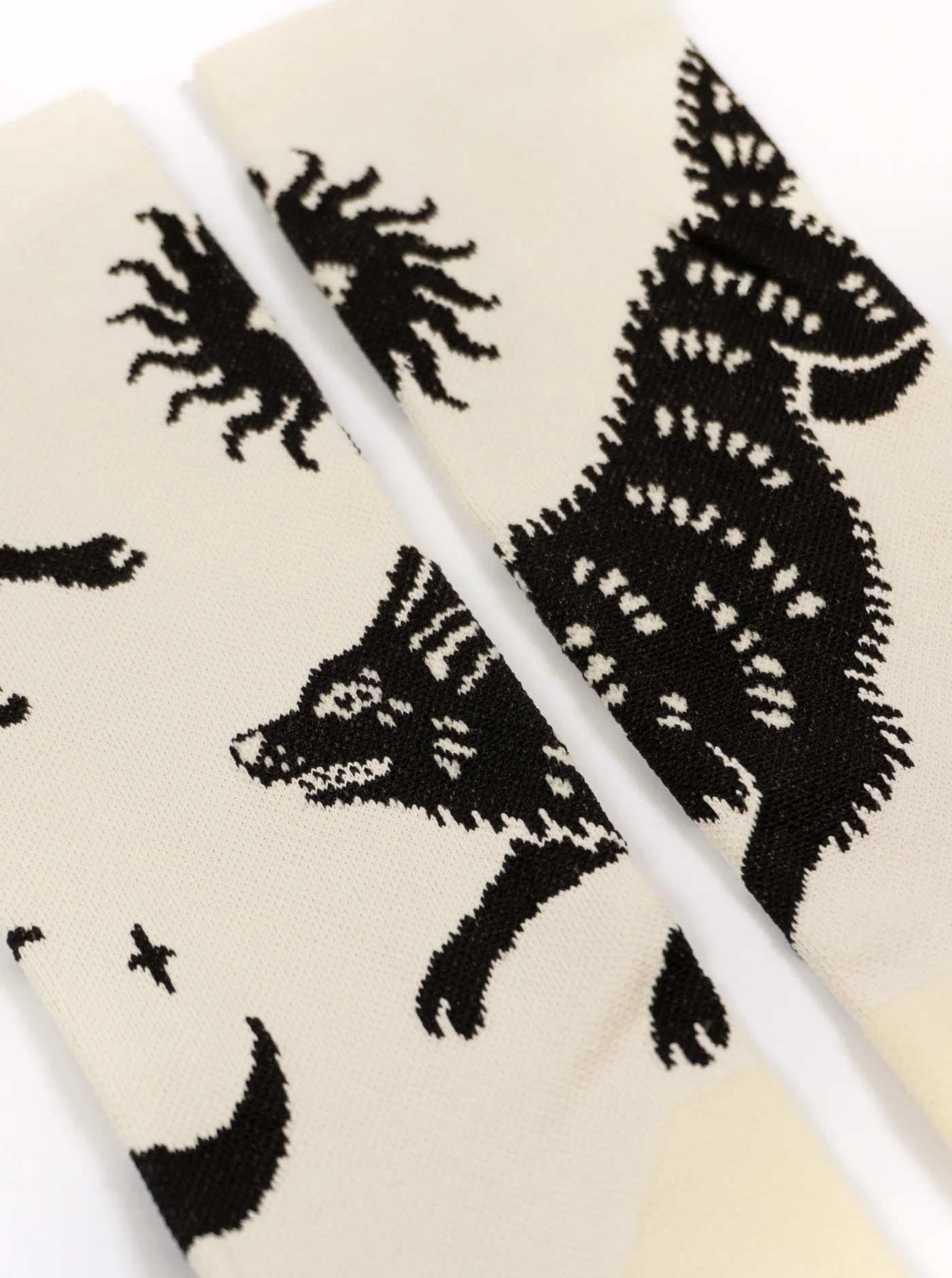 Cross Socks - Wolf Cream/Black - Image 2