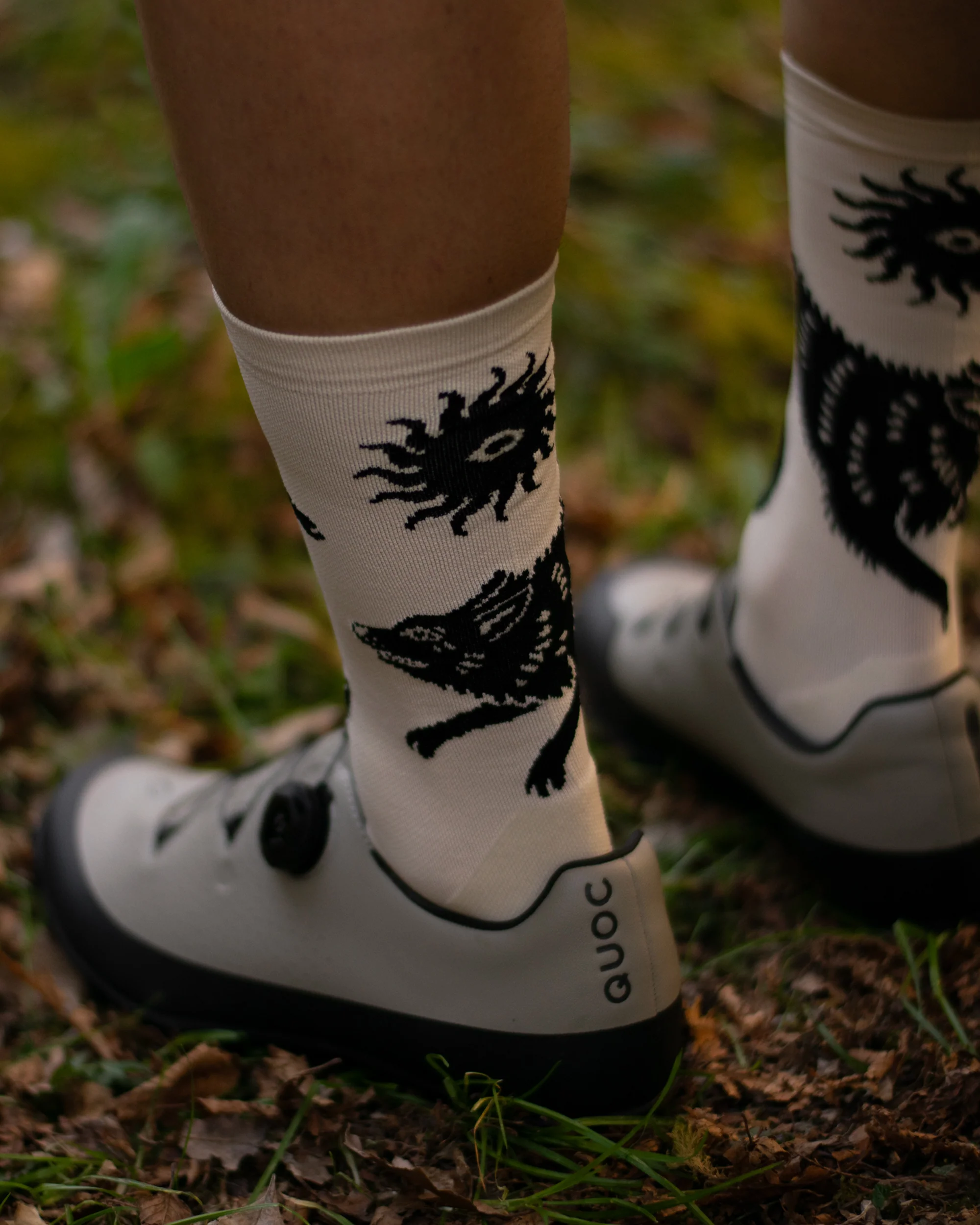 Cross Socks - Wolf Cream/Black - Image 6