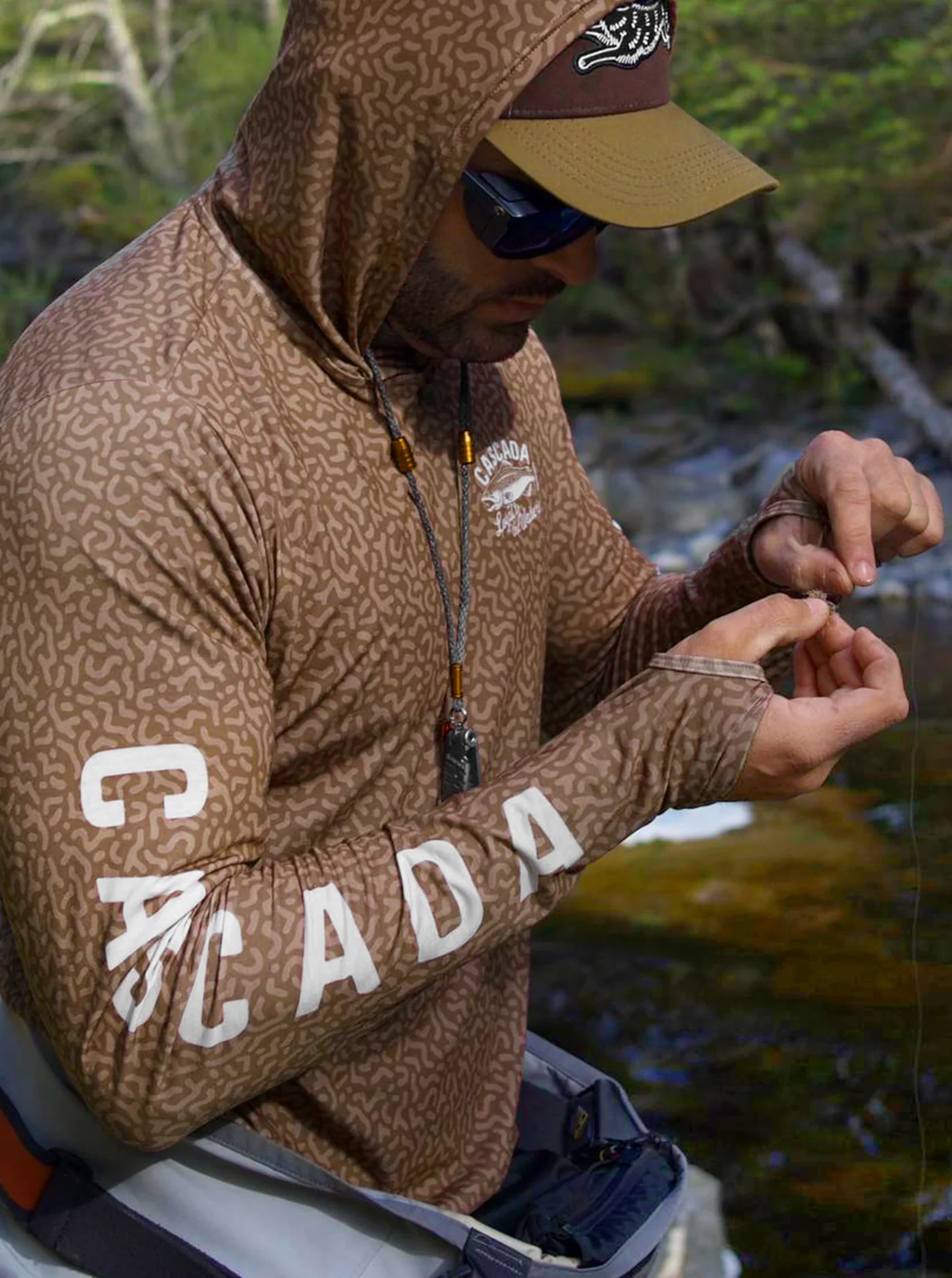 Trail T-Shirt Hoodie - Marble Trout - Image 6